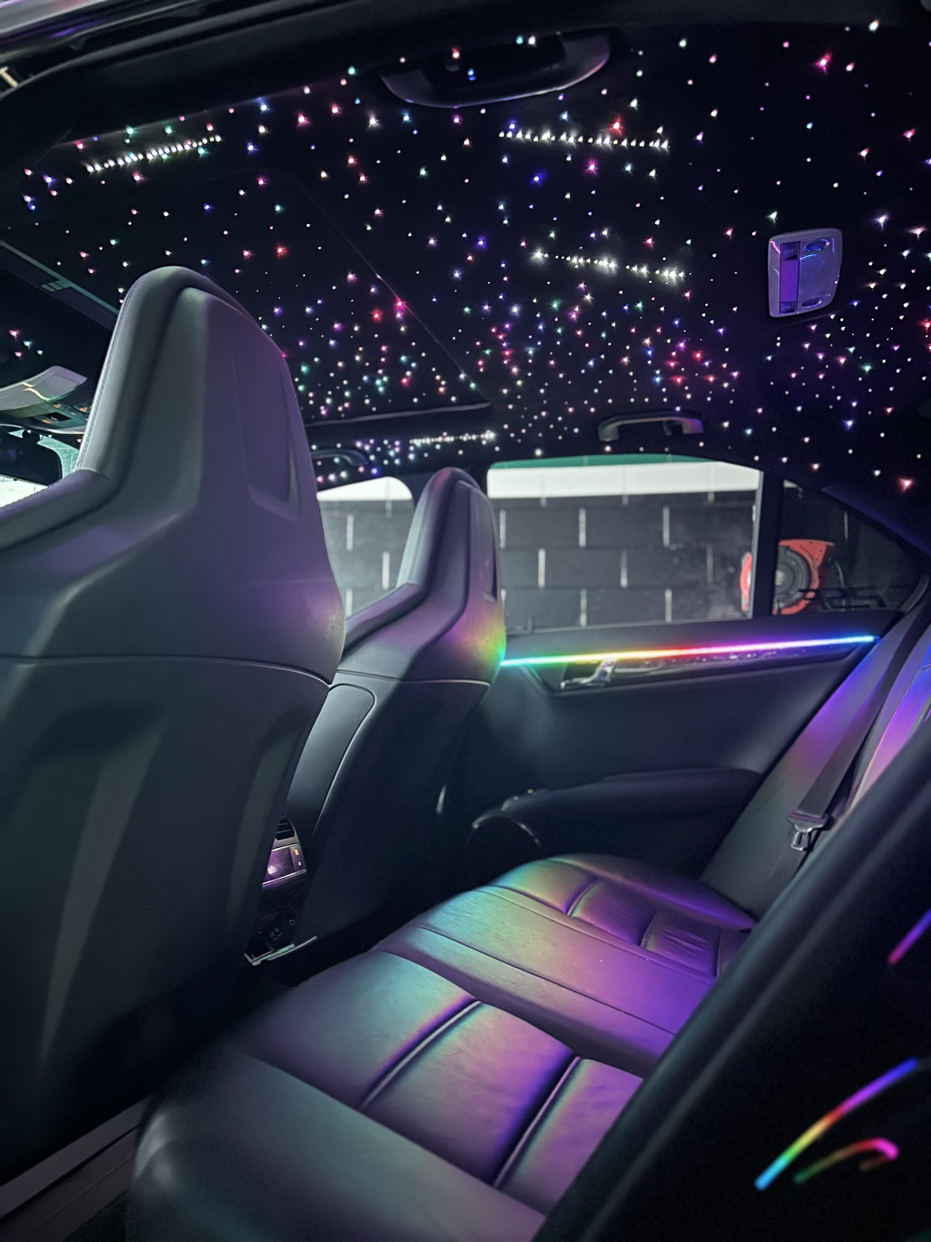 Custom starlight headliner installation in SESTO